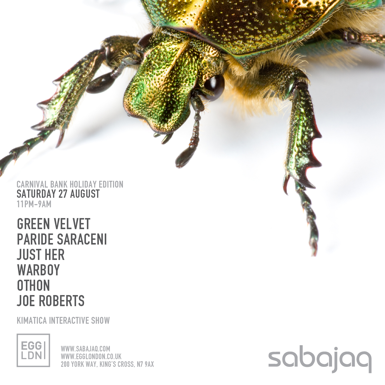 Sabajaq/Egg London, August 27 (DJ Set)